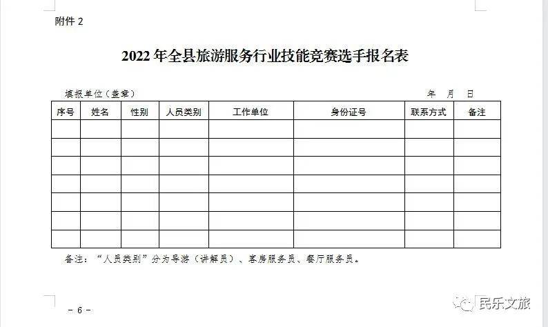 民乐县文体广电和旅游局关于举办2022年民乐县旅游饭店餐饮客房从业人员服务技能大赛的通知(图2)