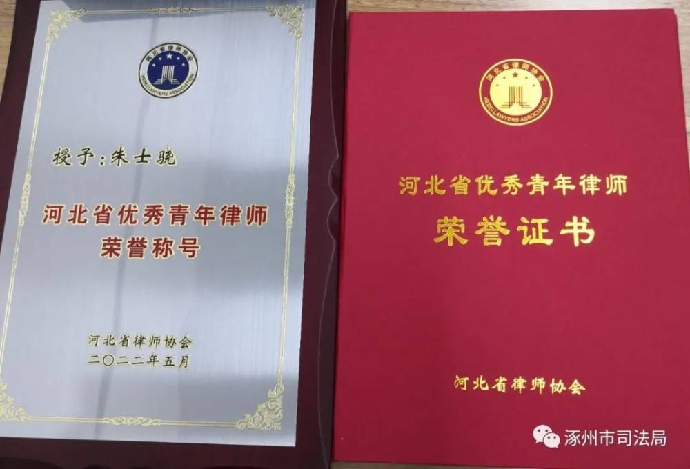 恭喜！朱士骁律师荣获“河北省优秀青年律师”荣誉称号(图5)