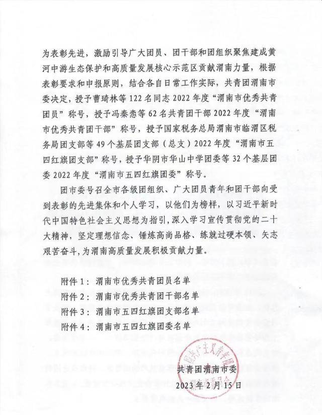 喜报来啦——大荔团县委获得“2022年度共青团工作优秀奖”荣誉称号(图5)