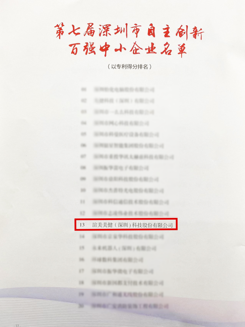 渲美连续三届荣获“深圳市自主创新百强中小企业”光荣称号！(图2)
