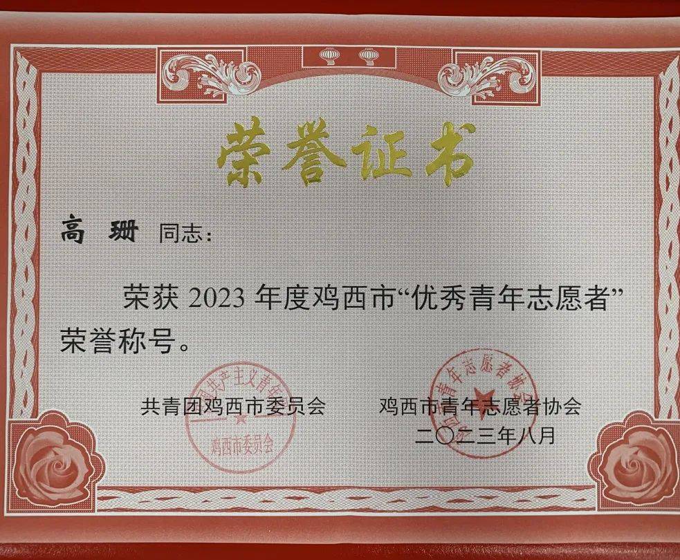 “三争”晋先丨鸡西中院青年干警获评全市“优秀青年志愿者”荣誉称号(图2)