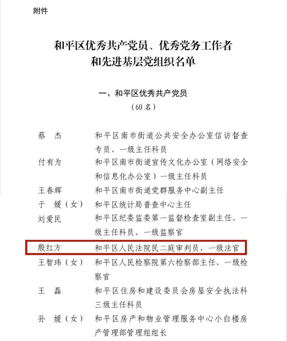 喜报|和平法院法官荣获优秀共产党员称号！(图2)