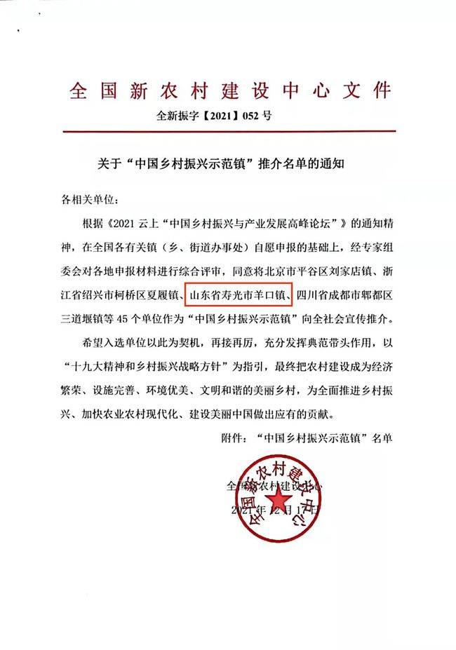 寿光市羊口镇荣获“中国乡村振兴示范镇”国家级荣誉称号(图3)
