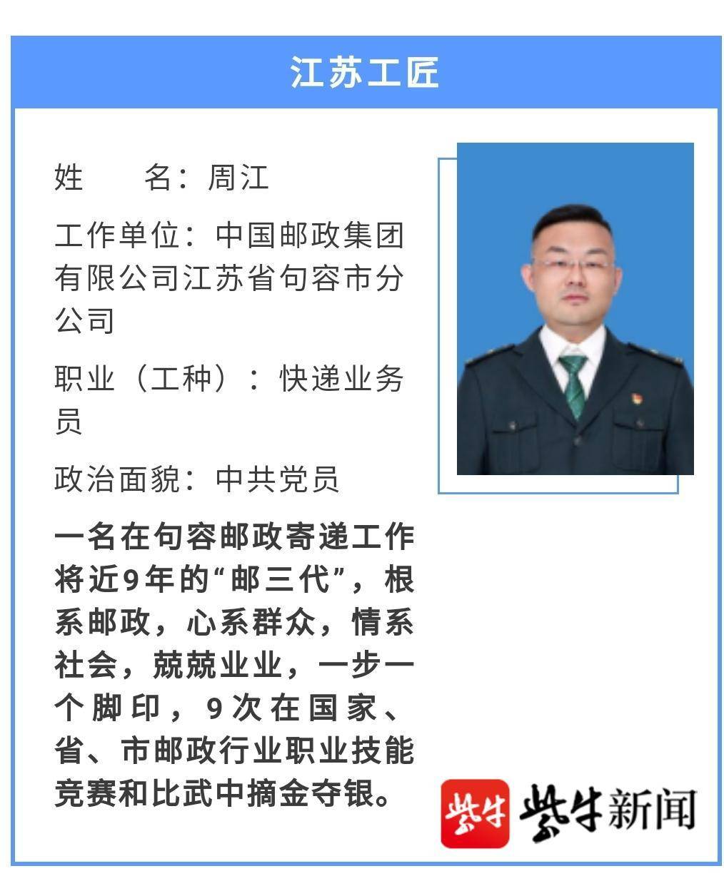 邮政行业2人首次获评“江苏工匠”荣誉称号(图1)